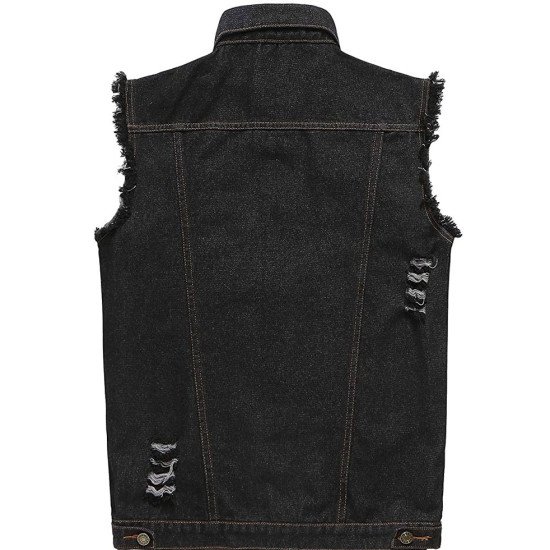 Men's Denim Black Vest