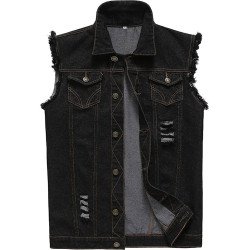 Men's Denim Black Vest