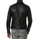 Shirt Collar Soft Lambskin Leather Jacket for Men