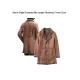 Men's Single Breasted Mid Length Shearling Brown Trench Coat