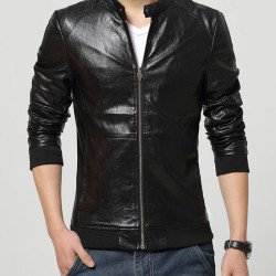 Men's Slim Fit Snap Tab Collar Casual Wear Jacket