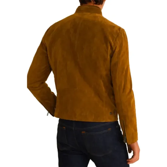 Men's Snap Tab Collar Suede Peccary Jacket