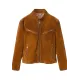 Men's Snap Tab Collar Suede Peccary Jacket