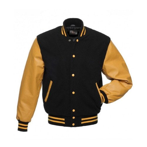 Men's Varsity Black and Yellow Bomber Jacket - Films Jackets