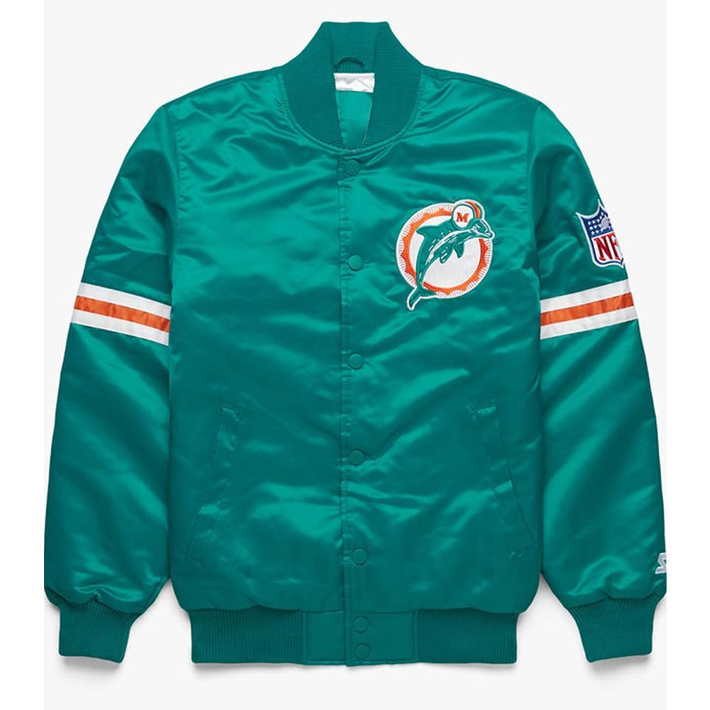 Miami Dolphins 90s Bomber Satin Jacket