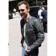 Michael Fassbender Street Style Black Leather Jacket