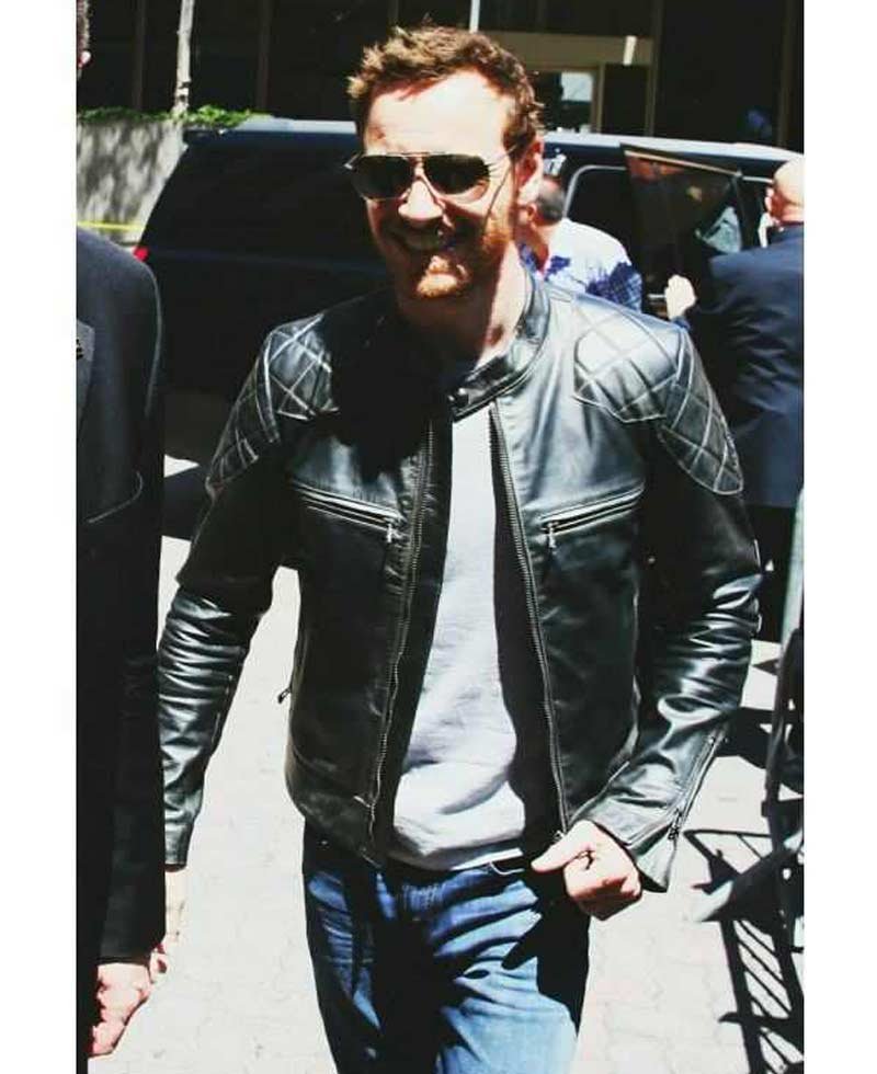 michael fassbender leather jacket