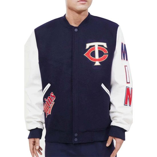 Minnesota Twins Navy Blue Letterman Jacket