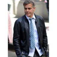 George Clooney Money Monster Film Lee Gates Leather Jacket