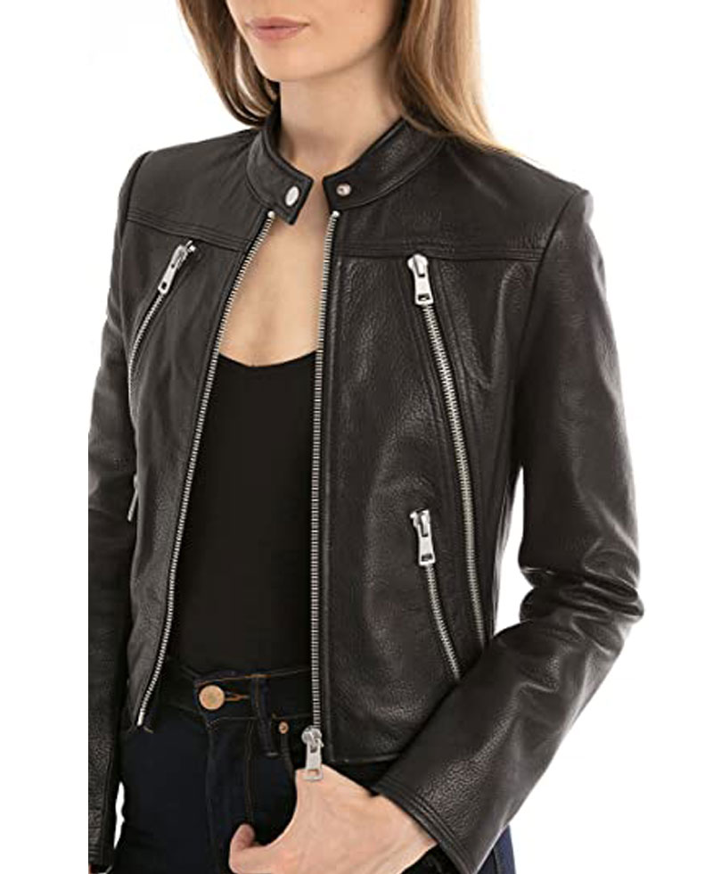 Clairey faux shop leather jacket