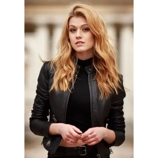 Shadowhunters Season 03 Katherine Mcnamara Biker Leather Jacket