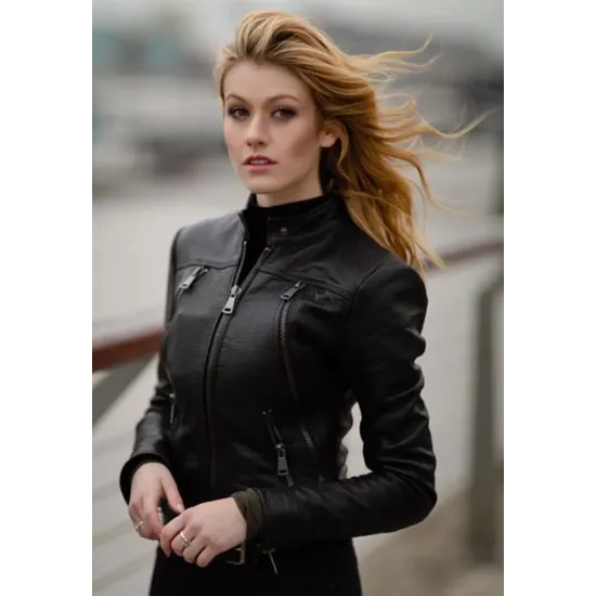 Shadowhunters Season 03 Katherine Mcnamara Biker Leather Jacket