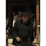 Murder at Yellowstone City 2022 Gabriel Byrne Black Coat