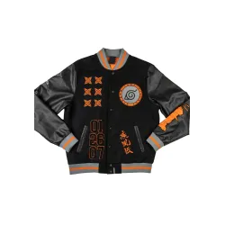 Naruto Hidden Leaf Black Varsity Jacket