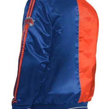 NY Knicks Orange and Blue Varsity Jacket