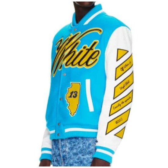 Off-White Vars World Leather Jacket Blue