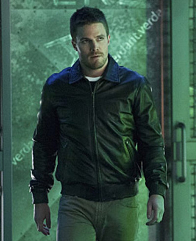 oliver queen leather jacket