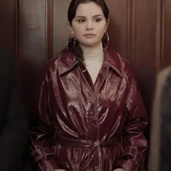 Only Murders in the Building Mabel Maroon Leather Coat