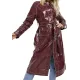 Only Murders in the Building Mabel Maroon Leather Coat