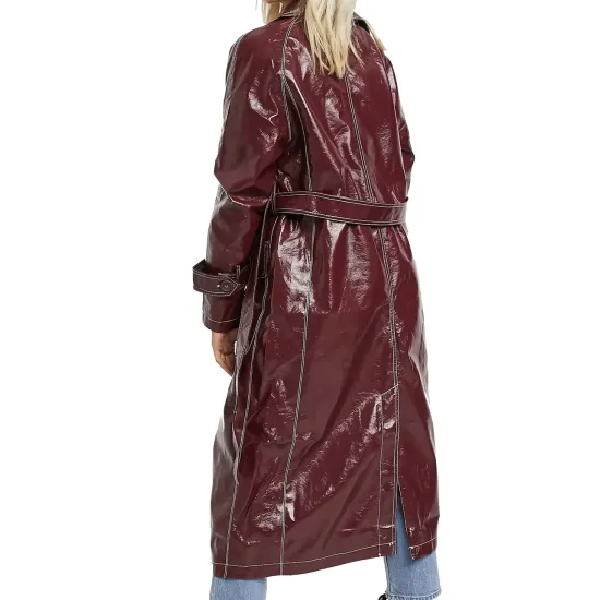 Only Murders in the Building Mabel Maroon Leather Coat