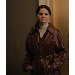 Only Murders in the Building Mabel Maroon Leather Coat