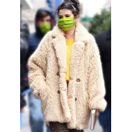 Selena Gomez Only Murders in the Building Fur Peacoat