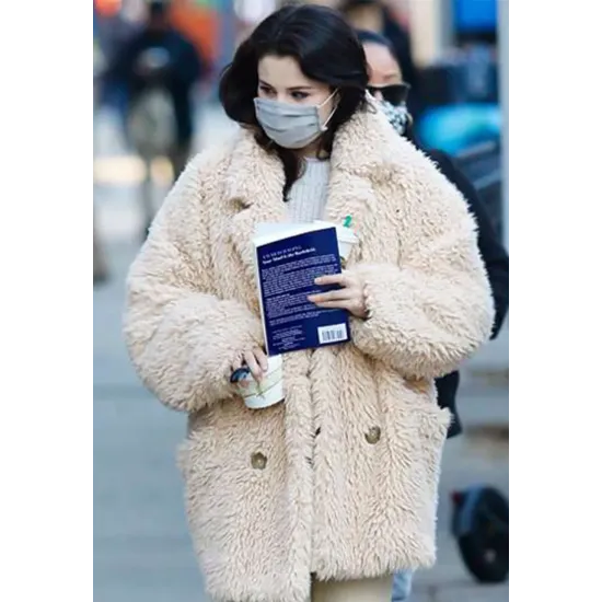 Selena Gomez Only Murders in the Building Fur Peacoat