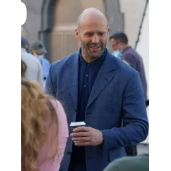 Operation Fortune: Ruse de guerre 2022 Jason Statham Cotton Blue Coat