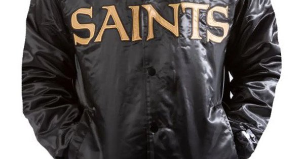 Black Satin Bomber New Orleans Saints Jacket - HJacket