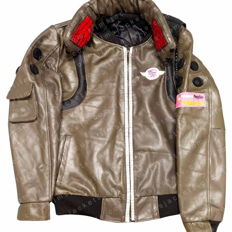 Cyberpunk 2077 Brown Leather Jacket