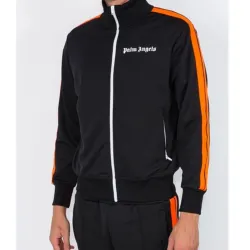 Palm Angels Polyester Track Black and Orange Jacket