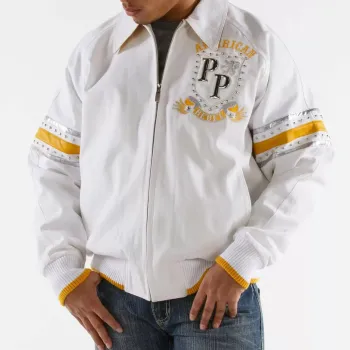 Pelle Pelle American Rebel White And Yellow Jacket