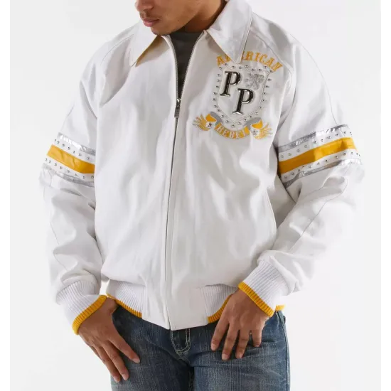 Pelle Pelle American Rebel White And Yellow Jacket