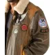 Pelle Pelle Aviator Fur Collar Brown Jacket
