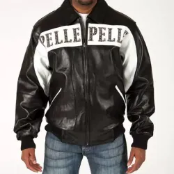 Pelle Pelle Black And White Worlds Best 1978 Studded Jacket