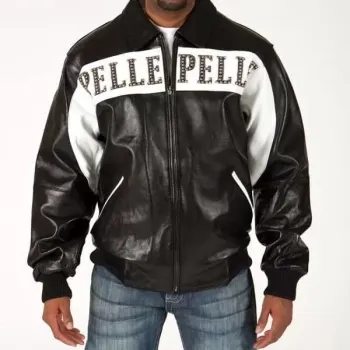 Pelle Pelle Black And White Worlds Best 1978 Studded Jacket