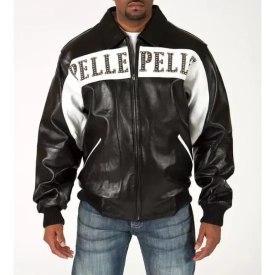 Pelle Pelle Black And White Worlds Best 1978 Studded Jacket