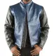 Pelle Pelle China Collar Biker Blue Leather Jacket