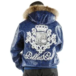 Pelle Pelle Crest Blue Leather Jacket