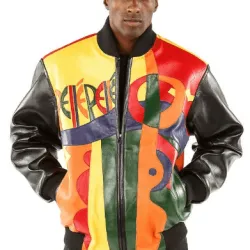 Pelle Pelle Orange Plush Picasso Multi Jacket