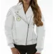 Pelle Pelle Rebel Soul White Studded Jacket