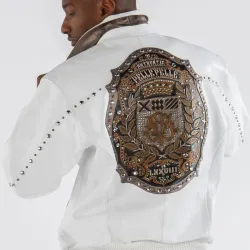 Pelle Pelle White Patched Leather Jacket