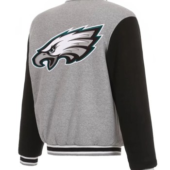 Philadelphia Eagles Gray and Black Varsity Jacket