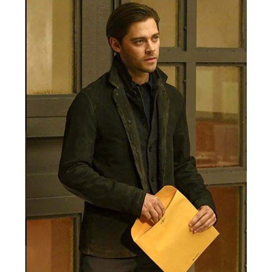 Prodigal Son Pilot Tom Payne Black Suede Jacket