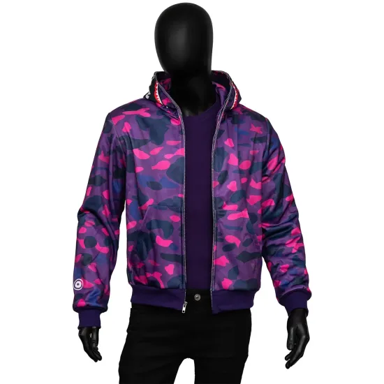 Bape shark jacket purple on sale