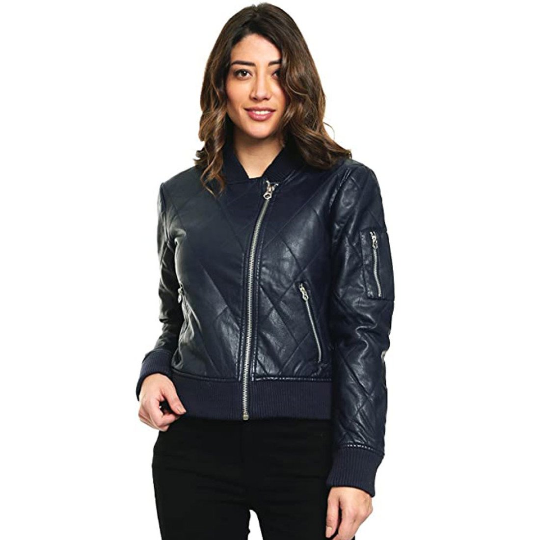 Quilted Bomber The 100 Raven Reyes Leather Jacket - Films Jackets