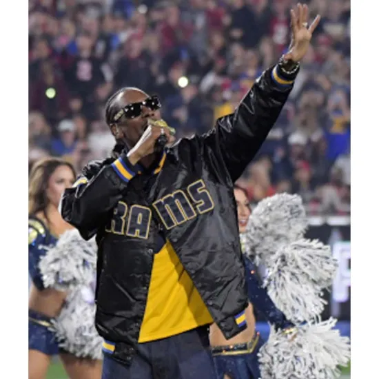 Rams Snoop Dogg Los Angeles Bomber Black Jacket