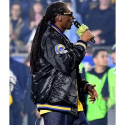 Rams Snoop Dogg Los Angeles Bomber Black Jacket