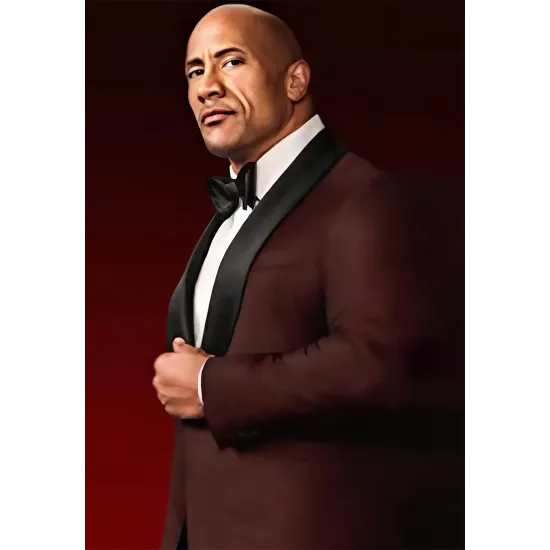 Red Notice Dwayne Johnson Maroon Blazer