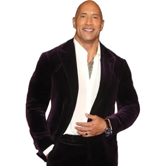 Red Notice Dwayne Johnson Velvet Blazer